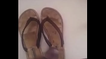 Jizzing on flip flops