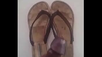 Jizzing on flip flops