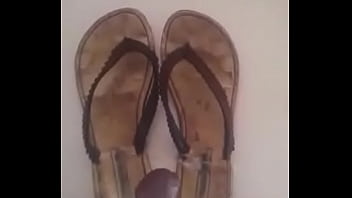 Jizzing on flip flops