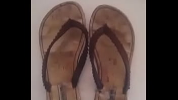Jizzing on flip flops