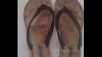 Jizzing on flip flops