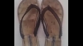 Jizzing on flip flops