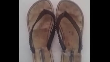 Jizzing on flip flops