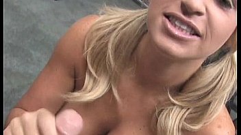 Big tits blonde sucks dick