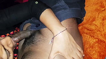 Indian lady giving blowjob