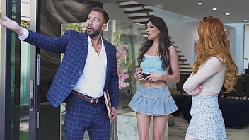 Sex crazed content creators aubry babcock and scarlet skies tempt hung realtor into threesome fun gp3284