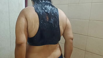 Hot desi housewife romantic under shower video