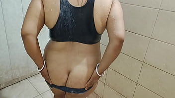 Hot desi housewife romantic under shower video