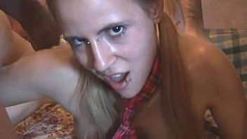 Amateur Gangbang In The Kitchen With 2 Girls thumbnail