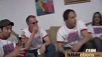 Ebony girl gang banged and covered in cum 12