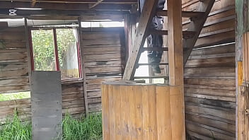 Cuervoperv daring young man cums totally naked in an abandoned cabin near the public road very risky surrounded by strangers