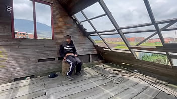 Cuervoperv daring young man cums totally naked in an abandoned cabin near the public road very risky surrounded by strangers