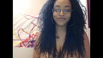 Curve ebony showing hairy pussy