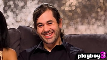 Horny babe swallows guys penis