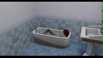 Beautiful girl fingering herself in the bathtub