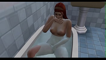 Beautiful girl fingering herself in the bathtub