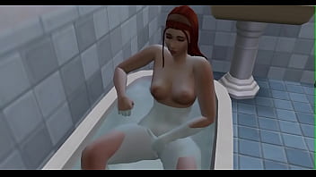 Beautiful girl fingering herself in the bathtub