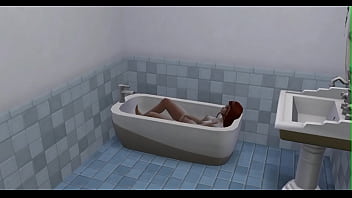 Beautiful girl fingering herself in the bathtub