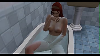 Beautiful girl fingering herself in the bathtub
