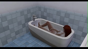 Beautiful girl fingering herself in the bathtub