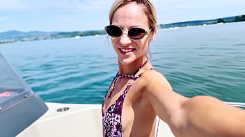 Boat trip true the channel to zurich lake