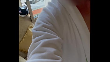 Stroking in my hotel room with the window open