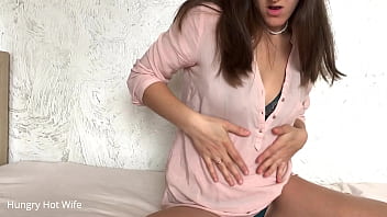 Cum with me i fuck my pussy to a loud shaking orgasm while husband is out