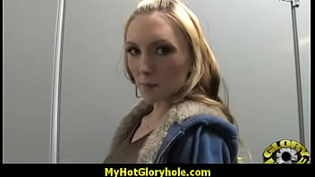 Gloryhole with a nasty wild white girl interracial 4