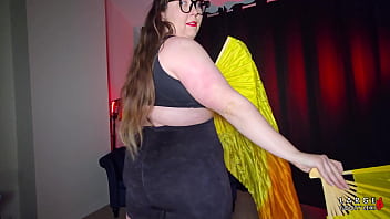 Thick bbw try on haul wiith 5 tight gym shorts hugging juicy ass dirty talk stripteases and naughty dance 4k landscape