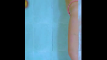 College student shower time reveals wet thong