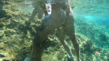 Underwater anal sex cum eat mouth piss