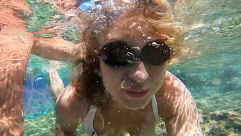 Underwater anal sex cum eat mouth piss