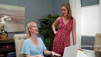 Stepdaughter eats stepmom's pussy at the table Stepdaughter eats stepmom's pussy at the table