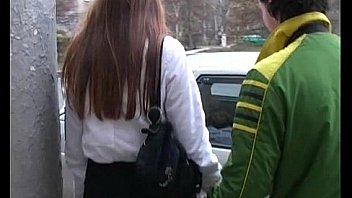 Searing brunette sucks dick hard