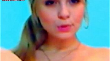 Sexy young blond naked masturbating fingers her wet pussy