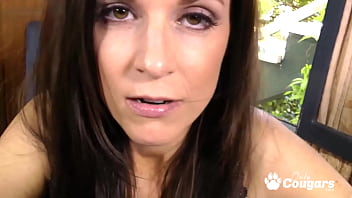 Lovely cougar india summer wanking a small dick and rewarded with a big load