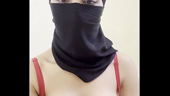 Arab hijab girl in niqab teases her big boobs and perfect round tits