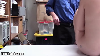 Obedient petite shoplifter has to fuck a security guard to avoid jail