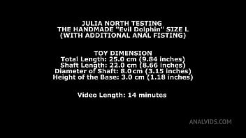 Julia north testing the handmade "evil dolphin" size l with additional anal fisting twt048