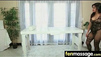 Deepthroat blowjob from big tits massage girl 12