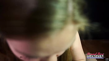 Pretty petite brunette coed lauren sucks a dick and rides a juicy big cock