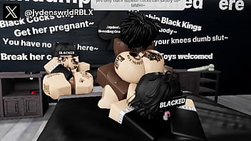 2 girls tag team on black dick on roblox