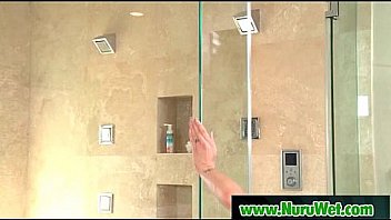 Nuru massage with busty asian and hardcore fucking on air matress 01