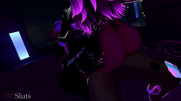 Vipsluts cyberpunk psycho baddie rides and sucks stud