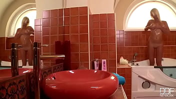 Caught in her soapy storm