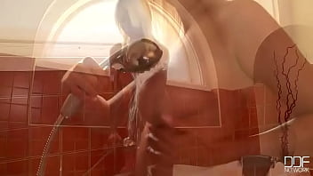 Caught in her soapy storm