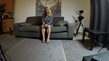 Teen slut fucks and sucks in front of camera to get into porno