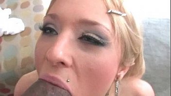 Oiled up hottie fucks a big black cock