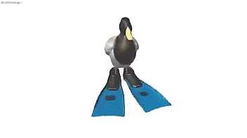 Pato girando con música de geometry dash de fondo