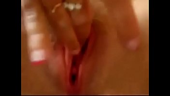 Teen teasing pussy and tasting it